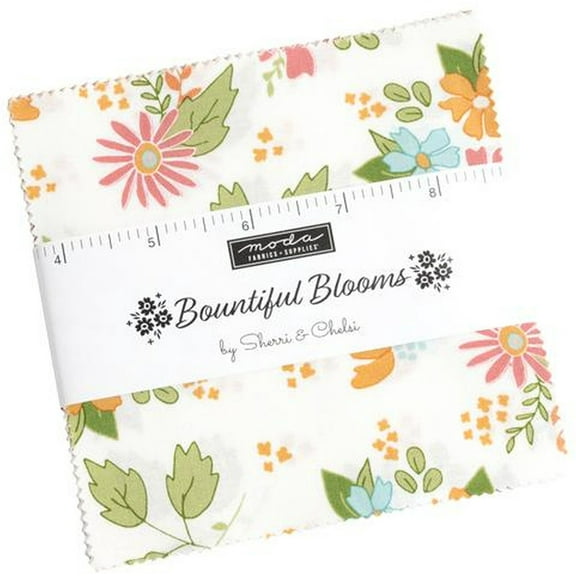 Bountiful Blooms Moda Fabrics Charm Pack by Sherri & Chelsi,  42 5-inch Precut Quilt Squares
