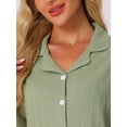 thumbnail image 4 of DARING DIVA Pajamas Set 100% Cotton Button Down Notch Collar Sleepwear S Green, 4 of 6