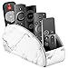 thumbnail image 3 of Support de Télécommande en Cuir Blanc Tout-en-un pour Télécommandes avec 5 Compartiments Table de Nuit Lecteur Multimédia de Bureau Caddy de Rangement Plateau pour Bureau Mobile Papeterie Téléphone Contrôleur, 3 of 4
