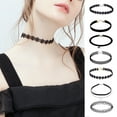 thumbnail image 1 of rygai 1 Set Choker Necklaces Hollow Out Lace Black Sexy Cut-out Chokers for Party,G, 1 of 8