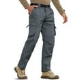 thumbnail image 4 of Domuza Waterproof Cargo Pants for Men Water-Resistant Stretch Work Hiking Pants Tear Resistant Lightweight Multi Pockets Zipper Work Pants Dark Gray L, 4 of 5