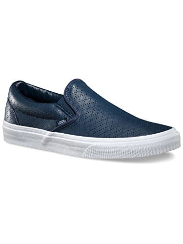 mens blue leather slip on shoes