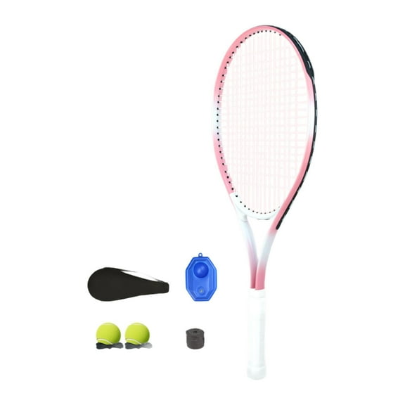 Vsenkes Tennis Racket Set Gift with Tennis Balls for Garden Backyard Pink