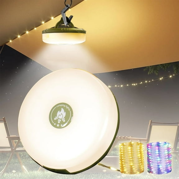 Camping Lights String,4 in 1 Outdoor String Lights,Outdoor Waterproof Portable Stowable String Light,Solar Power and USB Charging String Lights for Camping YardHoliday Decorations