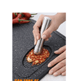 thumbnail image 3 of Juego de 3 tablas de picar de cocina en diferentes tamaños, con asas y base antideslizante Xtellar negro, 3 of 3