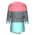 thumbnail image 5 of Qertyioot Femmes Été Mode Décontractée Impression Col Rond en Vrac T-shirt Tops Chemisier Pull, 5 of 5