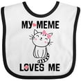 thumbnail image 3 of Inktastic My Meme Loves Me Girls Girls Baby Bib, 3 of 4