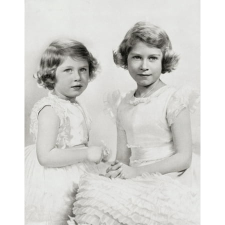 Queen Elizabeth Ii Right As A Princess Circa 1937 And Princess Margaret Left From The Coronation Of Their Majesties King George Vi And Queen Elizabeth Official Souvenir Programme Published 1937 Canvas
