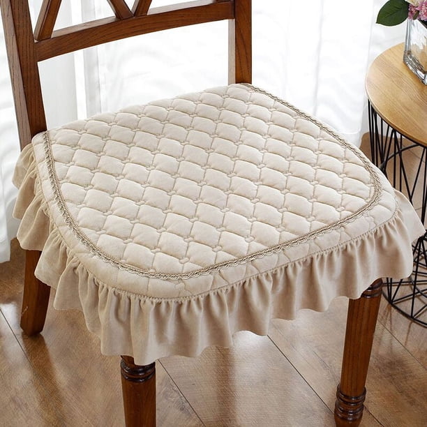 Xiao Hua Cojín grueso y cómodo para jardín, terraza, hogar, cocina, oficina, 43 x 45 cm (beige)