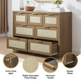 thumbnail image 5 of OAKHAM 7 Drawer Dresser, Rattan Wide Chest of Drawers for Bedroom Living Room,Large, Specail Walnut, 5 of 5