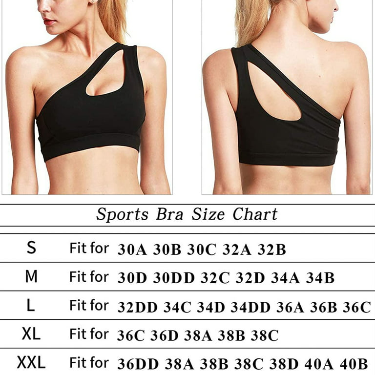 Elbourn Womens Workout Tops One Shoulder Sports Bra Removable Padded Yoga  Bra Post-Surgery Wirefree Sexy Cute Workout Top Medium Support 3 Pack 