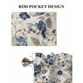 thumbnail image 7 of Navy Blue Floral Half Window Curtains 24 Inches Long, Beige Vintage Farmhouse Botanical Leaves Window Treatment Curtain Drapes, Short Curtains Tiers for Kitchen Over Sink, 27.5"x24", 2 Panels, 7 of 7