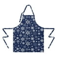 thumbnail image 2 of Dark Blue Christmas Snowflake Apron-Garden Aprons for Women with Pockets-Cotton Linen Waterproof Kitchen Cooking Gardening Aprons Adjustable for Kitchen,Cooking,BBQ and Salon 32"x27", 2 of 7