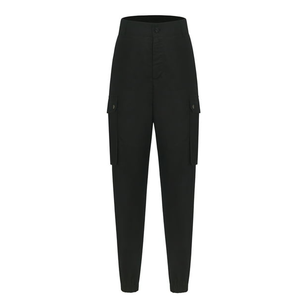 Black high sales waisted cargo pants