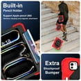 thumbnail image 3 of Hard Tablet Case for iPad Pro 11" (2022/2021/2020/2018), Heavy-duty Rugged Case with Kickstand /Pencil Holder, Portable Shockproof Sturdy Cover with Shoulder Strap /Handle, Black Red, 3 of 8