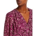 thumbnail image 3 of AQUA Women's Floral Dot Print Top XS Pink Multi B4HP, 3 of 3