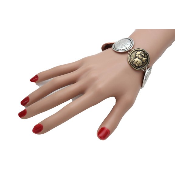 Women Bracelet Silver Metal Angel Charms Bless Prayer Bronze Antique Gold Colors