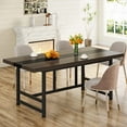 thumbnail image 4 of Tribesigns Dining Table for 6 People, Modern Wood Farmhouse Kitchen Furniture Dining Room Table, 70 Inch, Dark Grey, 4 of 6