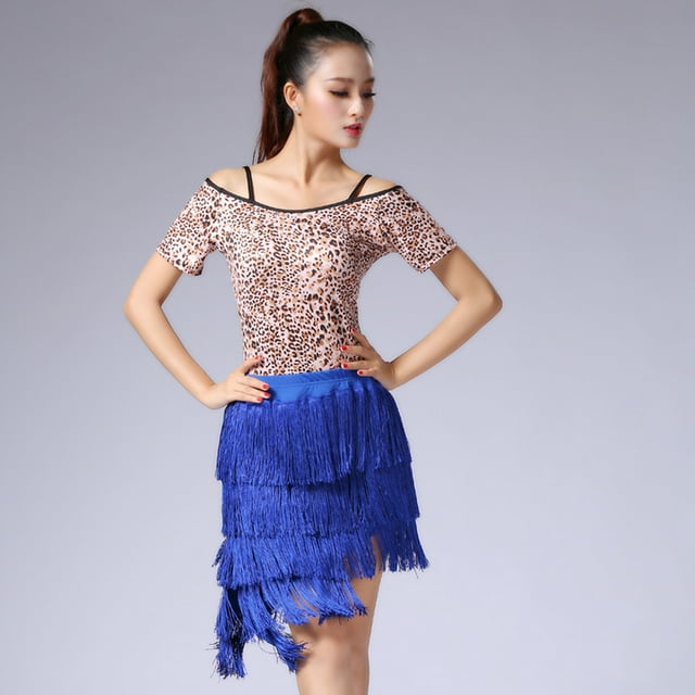 Camiseta de Salón Complimentos Fibra de Poliéster Vestuario de Práctica Duradero Baoblaze Tops de baile latino