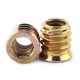 thumbnail image 1 of M8 x 15mm Wood Threaded Insert, M8 Wood Insert, Zinc Alloy Hexagonal Threaded Nut, Head Nut for Wooden Furniture (100pcs), 1 of 5