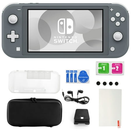 Refurbished Nintendo Switch Lite in Gray with 11 in 1 Accessories Kit