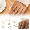 thumbnail image 1 of Juego de 7 piezas de anillos con diseño de anillo dorado, accesorios de moda para regalo, 1 of 8