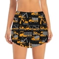 thumbnail image 4 of Lsque Yellow Excavator Printed Women's Running Shorts with Liner Pockets,Elastic Quick Dry Workout Athletic Gym Yoga Shorts,Womens High Waist Shorts-Medium, 4 of 9