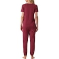 thumbnail image 3 of INSPIRE CHIC Women's Pajamas Set Modal Sleepwear Short Sleeve Nightwear with Long Sweat Pants Soft Set L Red, 3 of 6