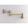 thumbnail image 2 of Kingston Brass KS3103PL Restoration Wall Mount Pot Filler Kitchen Faucet, Antique Brass, 2 of 5