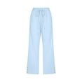 OPHPY Linen Pants for Women Summer Casual High Waist Cropped Pants