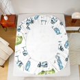 thumbnail image 4 of Manfei Boys Sports Fitted Sheet Full, Golf Bed Set, LightBlue Green White 3 Pieces, 1 Fitted Sheet and 2 Pillowcases, 4 of 6