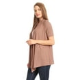 thumbnail image 2 of Women's Jersey Short Sleeve Solid Open Front Draped Casual Work Office Wear Cardigan MADE IN USA (S-3XL), 2 of 5