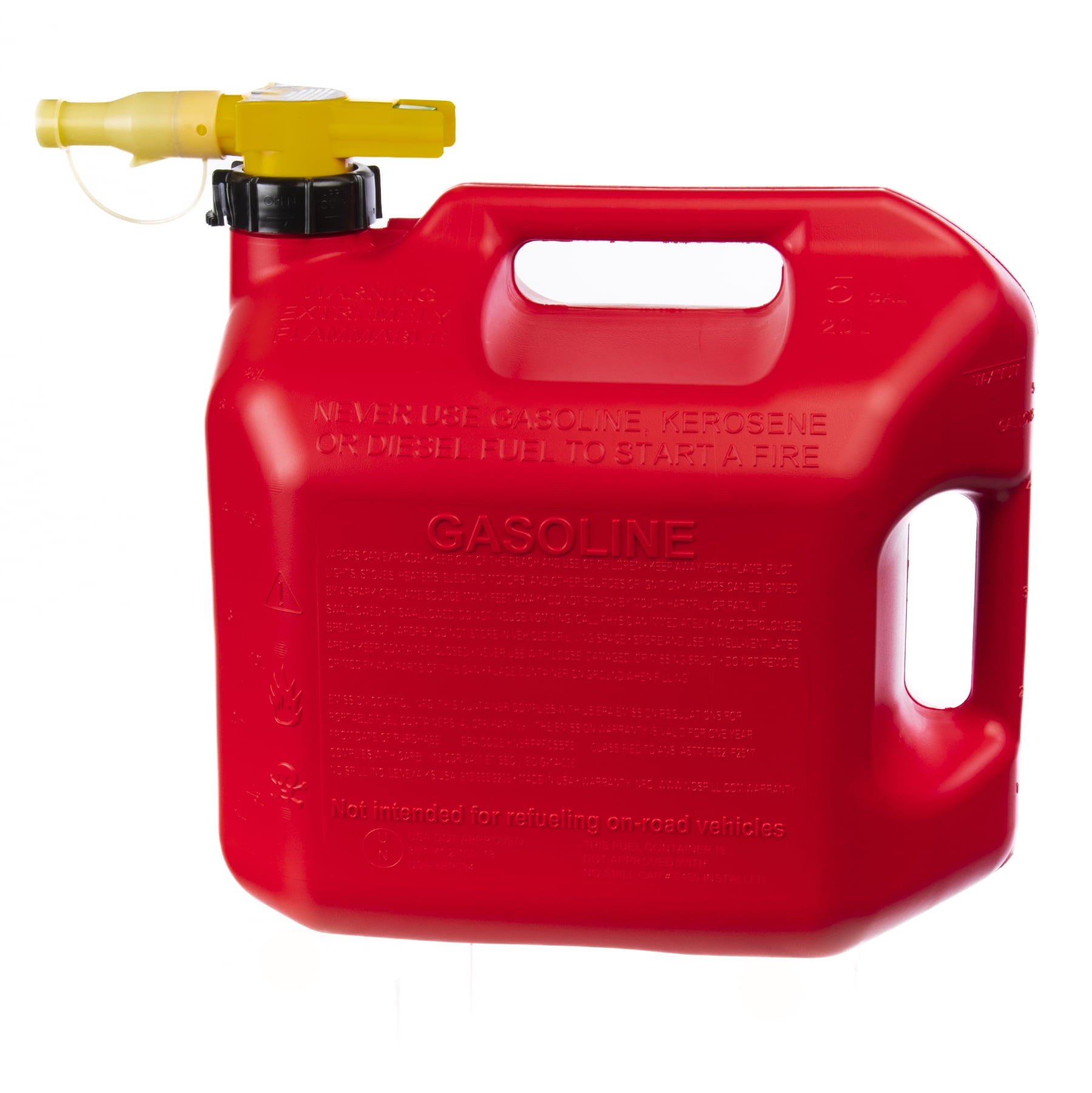 No-Spill 5 Gallon Gasoline Gas Can, Red