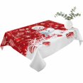thumbnail image 2 of Red Snowman Christmas Table Cloth Waterproof Tablecloths, Xmas Balls Snowflake Tablecloth Dining Table Cover for Kitchen Party Tabletop Outdoor, Rectangle Tablecloth 60x102 Inch, 2 of 9