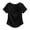 Black, variant on Women's French Style Bow-Knot Short Sleeve Blouse Elegant Solid Color Satin T-Shirt with Asymmetrical Neckline Loose Fit Casual Top for Summer