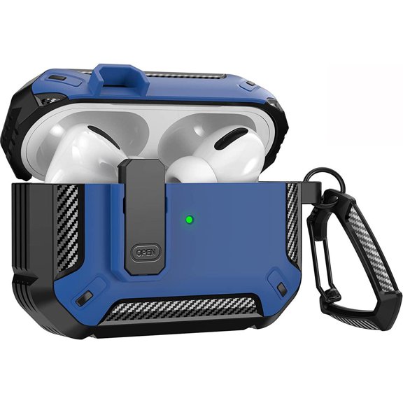 AirPods Pro 2 Case 2022, for AirPods Pro 2nd Generation Case Cover, Pro2 Protective Case with Lock Gen 2 Military Rugged Shockproof Cover with Keychain Compatible with Apple Airpods Pro 2 Blue
