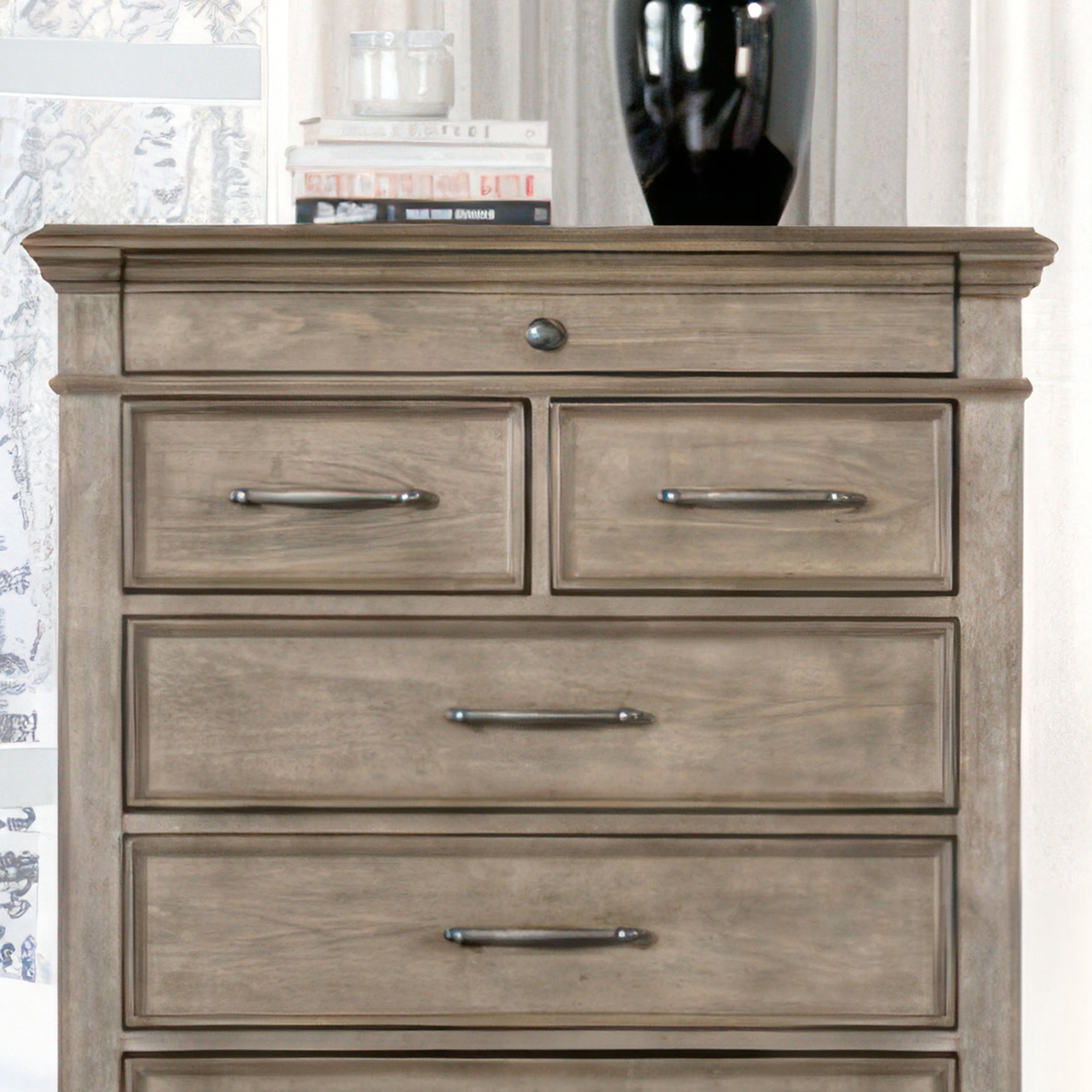 Furniture of America Ulyne Traditional 7-Drawer Vertical Dresser, Aged Oak