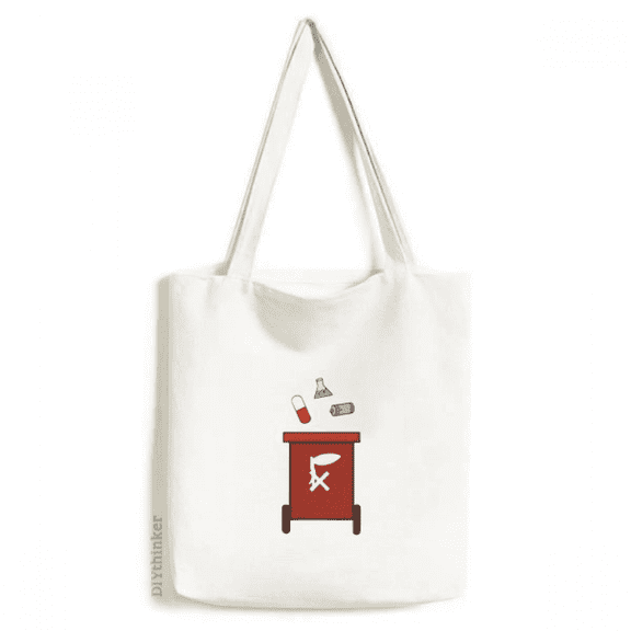 Drop Litter Rubbish Sign Diagram Tote Canvas Bag Shopping Satchel Casual Handbag