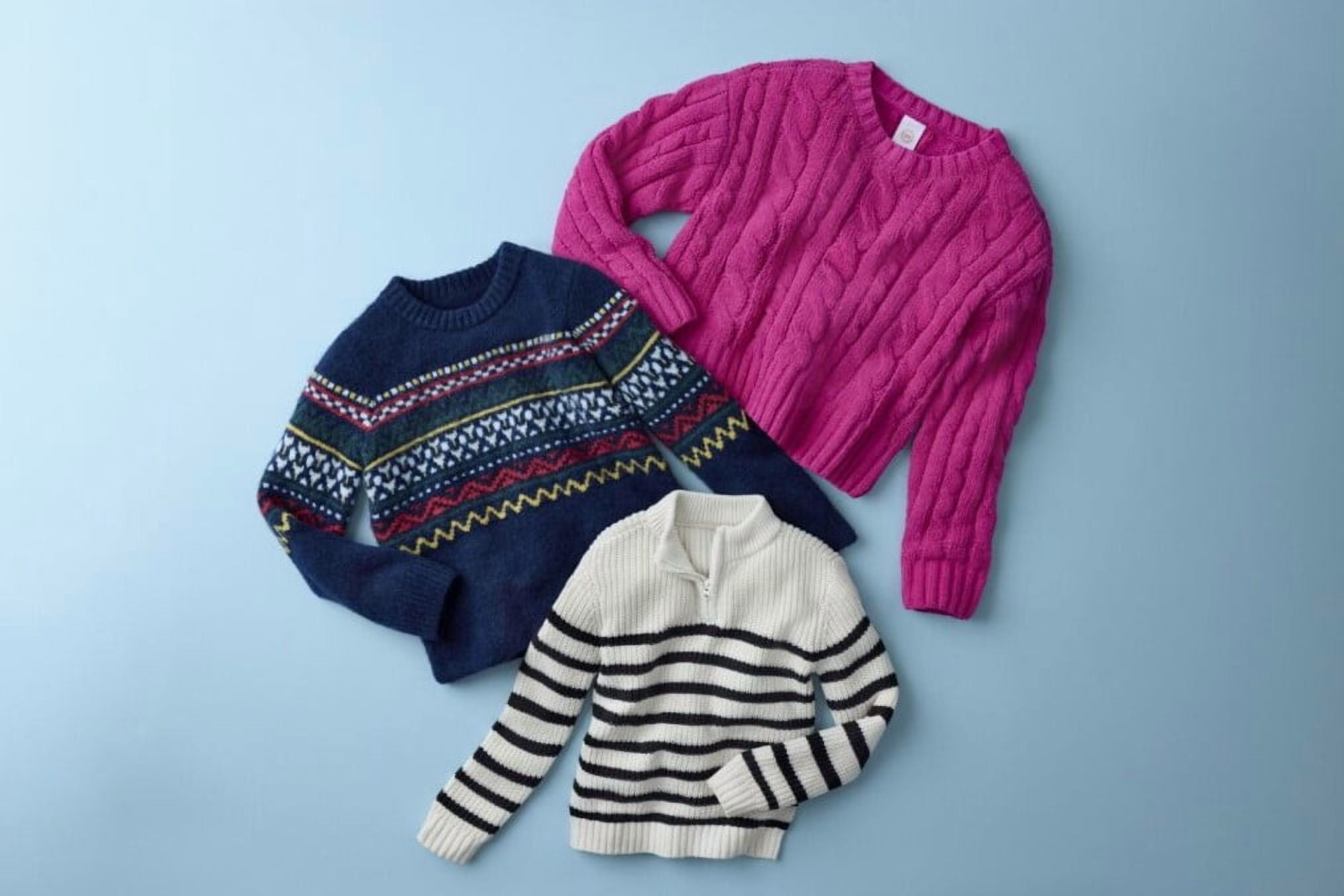Wonder Nation Boys Fair Isle Sweater with Long Sleeves, Sizes 4-18