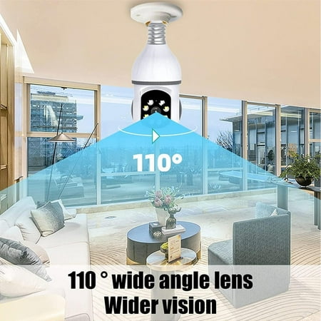 

Foraging dimple MP WiFi Bulb Camera Smart 1080P Wireless 2.4G & 5G Dual Band WiFi Camera E27 Panoramic IP Camera Security Camera with Visual Human Motion Detection and Alarm