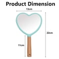 thumbnail image 2 of Hand Held Mirror With Handle For Makeup,Small Cute Wood Hand Mirror-Heart Shape - blue, 2 of 5