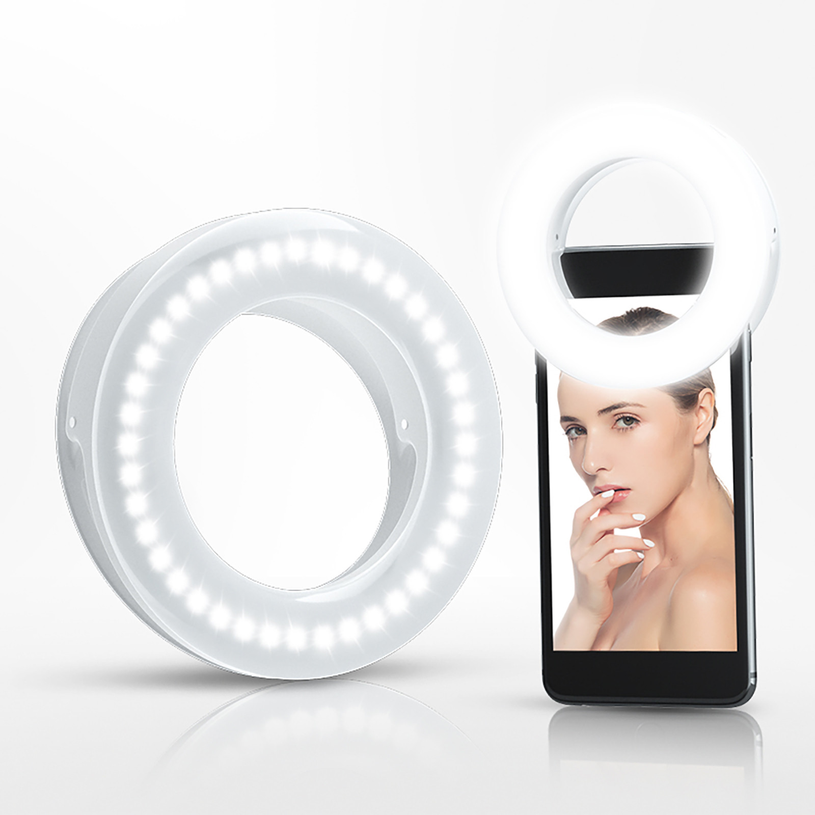 Anneau Lumineux Selfie Portable 128 LED - Température Couleur Réglable, Batterie 2000mAh, Magnétique - 10