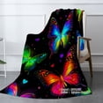 thumbnail image 2 of SpXubz Colorful Butterflies And Hearts Pattern Flannel Throw Blanket For Gift Home Sofa Bed Decoration 60x50 inch, 2 of 5