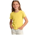 thumbnail image 2 of Bnwani Girls Shirts Comfortable Summer Shirt Breathable Short Sleeve Tops Yellow Sizes 3-14, 2 of 8