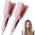 thumbnail image 1 of Hair Styling Tool with Negative Ionic Technology, Homessencials 3D Curling Iron for Quickly Creating Smooth Waves, French 4 Gears Double-Sided Heating Lasting in 24 Hrs for Short Hair (Pink*2), 1 of 8