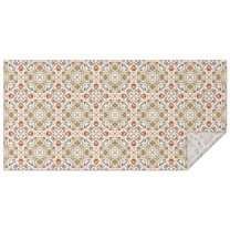 Beige Geometric Pattern Rectangle Tablecloth 60"x120",Waterproof Polyester Rectangle Table Cloth, Wipeable Spillproof Polyester Tablecloth for Dining, Camping, Indoor and Outdoor