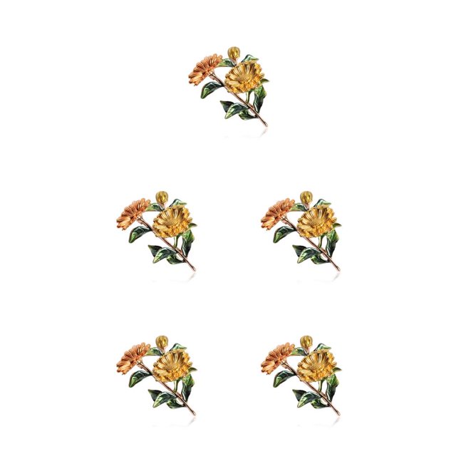 sweethay Flor Broche Pin Breastpin Joyería Regalo personalizado Disfraz Ornamento Amarillo Amarillo 5Conjunto