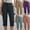 Dark Blue, variant on ZKunhua Capris for Women Plus Size Casual Summer Straight Leg Cropped Pants Stretch Rolled Hem Shorts with Pockets (Dark Blue,L)