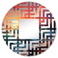 thumbnail image 2 of Designart "Sunset on the Rainbow Beach" Ocean Maze Round Wall Mirror - Coastal Oval Printed Decorative Mirror - Multiple Color Options, 2 of 5