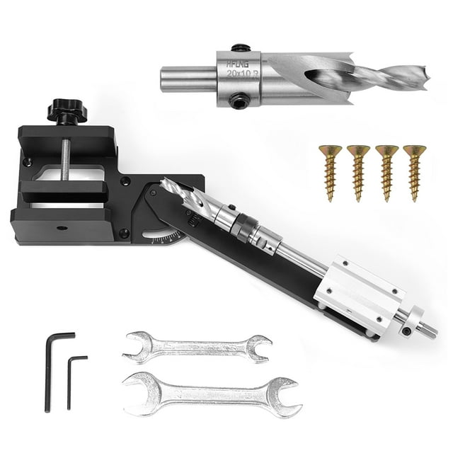 TFixol Perforatrice à Angle Réglable en Alliage d'Aluminium avec Perceuse à Pas de 20mm pour Menuiserie et Applications de Forage